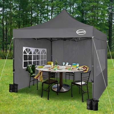 Mcc Direct Maximus 3X3 Heavy Duty Pop Up Grey Gazebo With Sides from B&Q