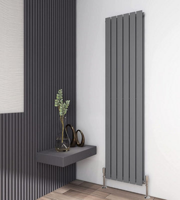 Mcc Direct Double Flat Panel Vertical Column Radiator 1800X408 Mm By Anthracite