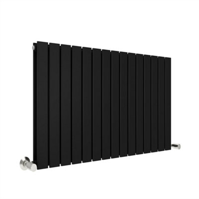 B&Q -  Radiator Double Panel (H)600mm Flat Panel Vertical Column Radiator Black