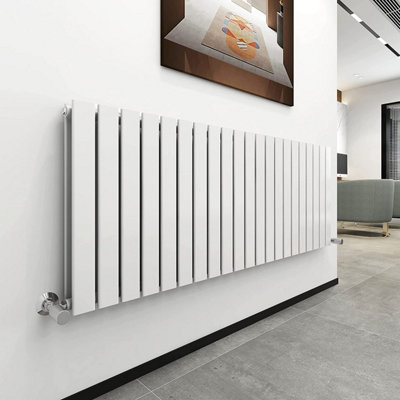 B&Q -  Radiator Double Panel (H)600mm  Flat Panel Vertical Column Radiator White