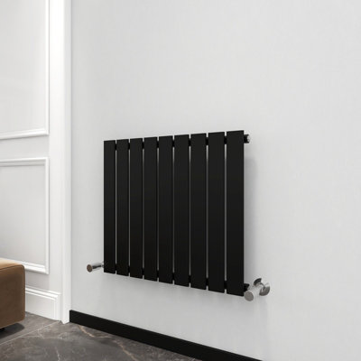 Mcc Direct Single Flat Panel Vertical Column Radiator 600X612 Mm By Black