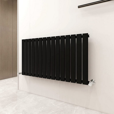 Mcc Direct Black Single Flat Panel Vertical Column Radiator 600X1020 Mm By