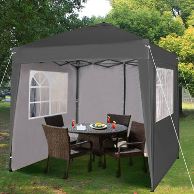 Mcc Direct 2X2 Pop Up Grey Gazebo With Sides from B&Q