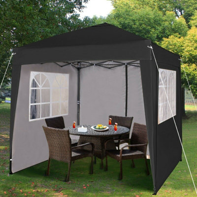 Mcc Direct 2X2 Pop Up Black Gazebo With Sides from B&Q