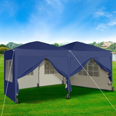 B&Q -  3X6 Pop Up Gazebo With Removable Sides Blue