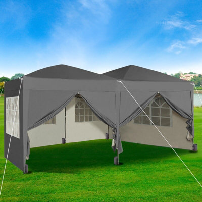 B&Q -  3X6 Pop Up Gazebo With Removable Sides Grey