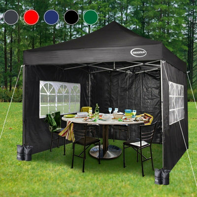 Mcc Direct Maximus 3X3 Heavy Duty Pop Up Black Gazebo With Sides from B&Q