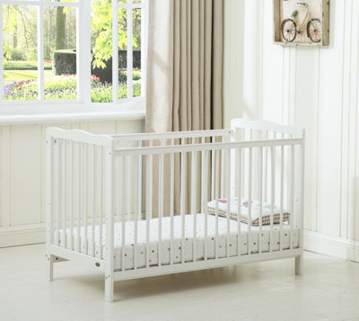 B&Q -  Brooklyn Baby Cot Crib White With Mattress