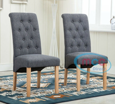 Mcc Direct Grey Deluxe High Back Fabric Dining Chairs