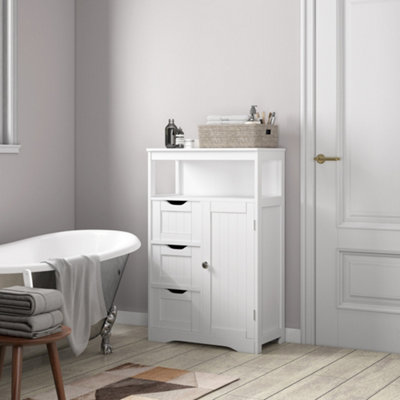 Mcc Direct Bathroom Storage Cabinet With 3 Drawers - Dakota White