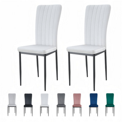 Mcc Direct Set Of 2 Velvet Effect Dining Chairs Plush Padded Upholstered Accent Chair - Elle By Mcc Beige