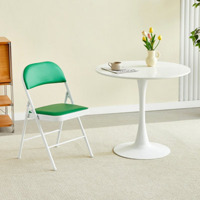 Mcc Direct Green Single Folding Dining Chair Metal Frame Padded Seats