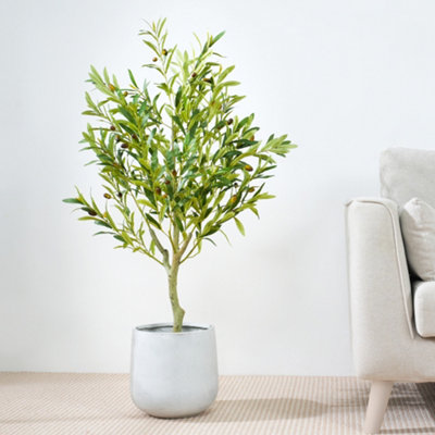 MCC Direct Artificial Plant Olive Tree Indoor House Plant 100Cm from B&Q