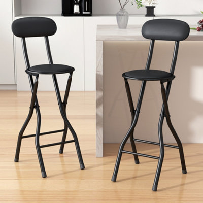Wilko Padded Folding Bar Stool Set of 2 Black - Image 7