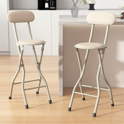 Mcc Direct Set Of 2 Folding Breakfast Bar Stools Padded Kitchen Dining Chairs A - Green - Image 7