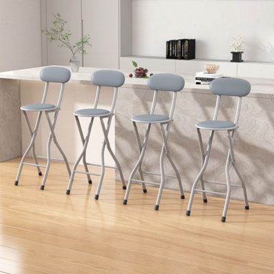 MCC - Folding Bar Stool - Padded - Grey - Set of 4 - Image 7