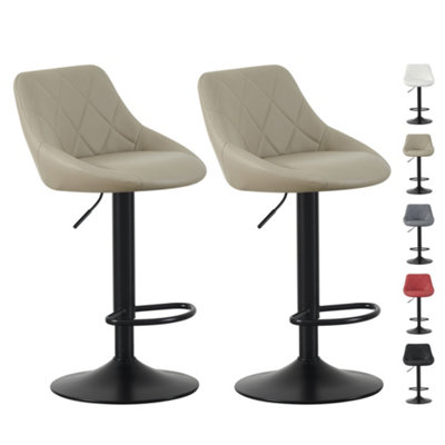 Mcc Direct Set Of 2 Height Adjustable Kitchen Bar Stool Breakfast Chairs With Footrest - Stanley Brown