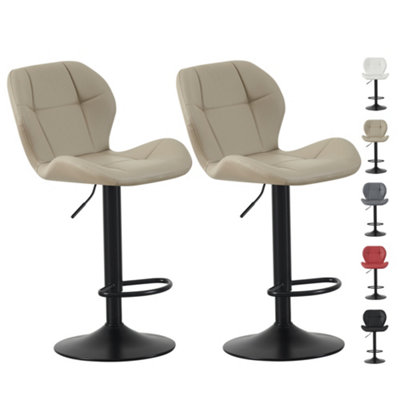Mcc Direct Set Of 2 Height Adjustable Kitchen Bar Stool Breakfast Chairs With Footrest - Stella Brown