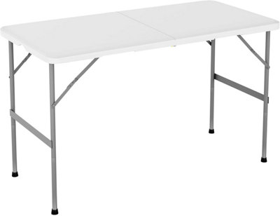 Mcc Direct White Folding Table Heavy Duty Outdoor And Indoor Use Garden Camping Event Table 4Ft