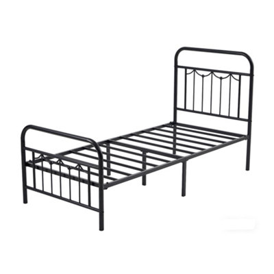 Mcc Direct Black Metal Bed Frame Single Metal Frame With Head And Footboard Frankie 3Ft