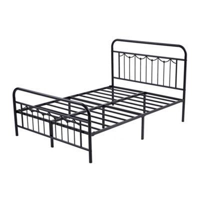 Mcc Direct Black Metal Bed Frame Double 4Ft6 Metal Frame With Head And Footboard Frankie