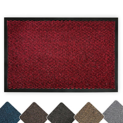 STALWART Heavy Duty Door MatNon Slip Rubber Backed Washable Door Mats For Indoor & Outdoor Use (Red80X140Cm)