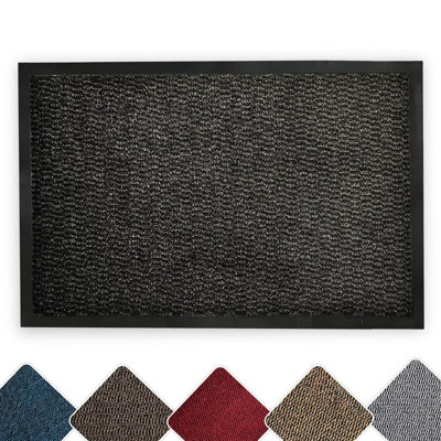 B&Q -  Washable Dirt Trapper Door MatHeavy DutyNon Slip Rubber Backed Indoor & Outdoor Floor Mat (Grey80X120Cm)