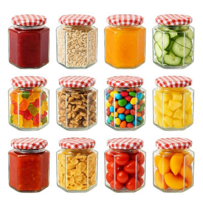 - Glass Storage Jars With Lids 280Ml Airtight Glass Containers Glass Jam Jars With Screw Top With Lids Set Of 12