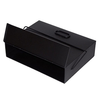 - Fireside Galvanised Ash Carrier Box15L Metal Ash Storage Bin With Lid For Fireplace & Stove (Black)