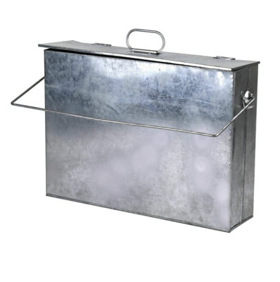  - Fireside Galvanised Ash Carrier Box15L Metal Ash Storage Bin With Lid For Fireplace & Stove (Silver)
