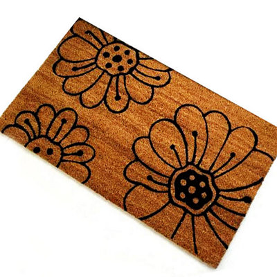 Coir Products Coir Doormat With The Design Of An Attractive Flower Design from B&Q
