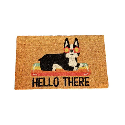 Coir Products Coir Doormat With The Design Text Of "hello ThereCat"