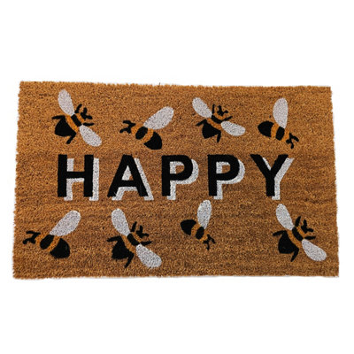 Coir Products Coir Doormat With The Design Text Of "happy"