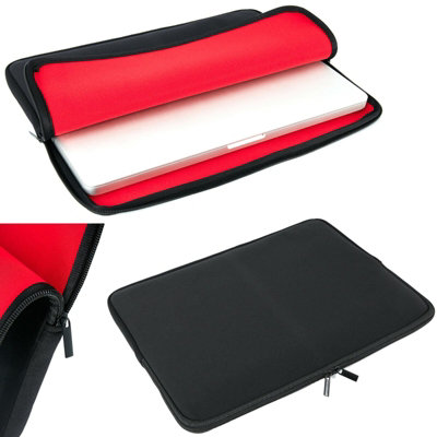 B&Q Zeno 13.3" Laptop Sleeve Case Protective Soft Padded Zipper Cover Carrying Computer Bag Compatible For Notebook - Black