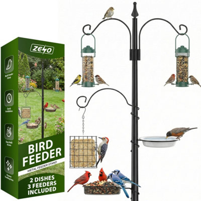  - Zeno Bird Feeder Station With 3 Hanging Feeders & 2 DishesBird Feeders Hanging Station