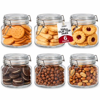  - Zeno 6 Pack Clip Top Glass JarsAirtight Glass Storage Jars With Lids750Ml - Image 2