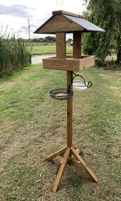 Ruddings Wood Wild Bird Feeding Station Table Wooden Feeder Ready Made from B&Q