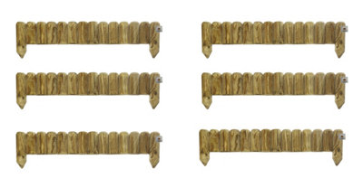 Ruddings Wood Wooden Garden Fixed Panels Log Roll Border Edging 150mm High Pack Of 6 from B&Q