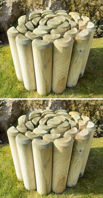 Ruddings Wood Log Edging Rolls Garden Lawn Border Edge Heavy Duty (H)225mm (L)2.4M Set Of 2 from B&Q