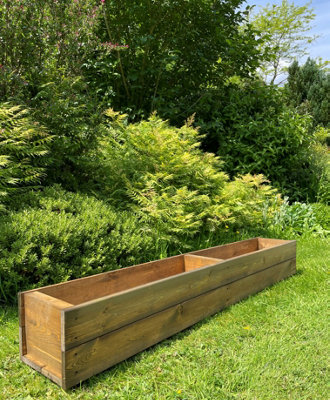 B&Q -  Extra Long Wooden Planter Garden Flower Trough Plant Tub 1.5M