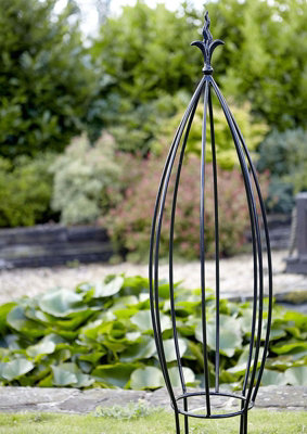 Ruddings Wood Garden Climbing Plant Obelisk Natural Black Heavy Duty from B&Q