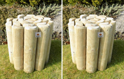 Ruddings Wood Garden Log Edging Rolls Lawn Border Edge (H)300mm (L)1.8M Set Of 2 from B&Q