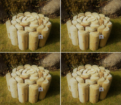 Ruddings Wood Log Edging Rolls Garden Lawn Border Edge Heavy Duty (H)150mm (L)2.4M Set Of 4 from B&Q