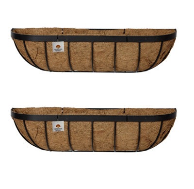 Ruddings Wood Garden Metal Wall Baskets  Troughs Planters (W)60Cm Set Of 2 from B&Q