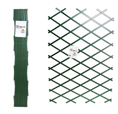 Ruddings Wood Pvc Expanding Garden Trellis Green Climbing Plant Frame (W)200Cm X (H)100Cm from B&Q