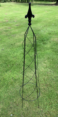 Ruddings Wood Garden Obelisk Climbing Plant Support Frame Black (H)1200mm from B&Q