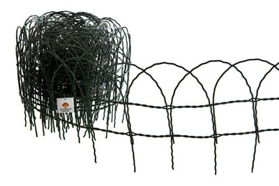 Ruddings Wood Garden Border Wire Fence Pvc Green Steel Lawn Decorative Edging Fencing (H)250mm from B&Q