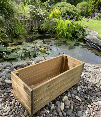 B&Q -  Extra Deep Wooden Planter Vegetable Outdoor Trough
