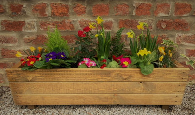 B&Q -  Wooden Garden Trough Planter Outdoor Veg Pot Box Large  1000mm Wide