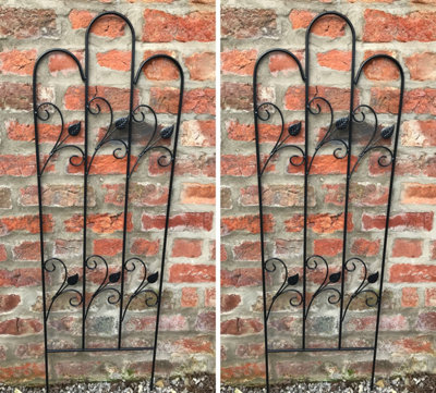 Ruddings Wood Tulipa Garden Metal Trellises Plant Wall Supports Climbing Black 1200mm Set Of 2 from B&Q